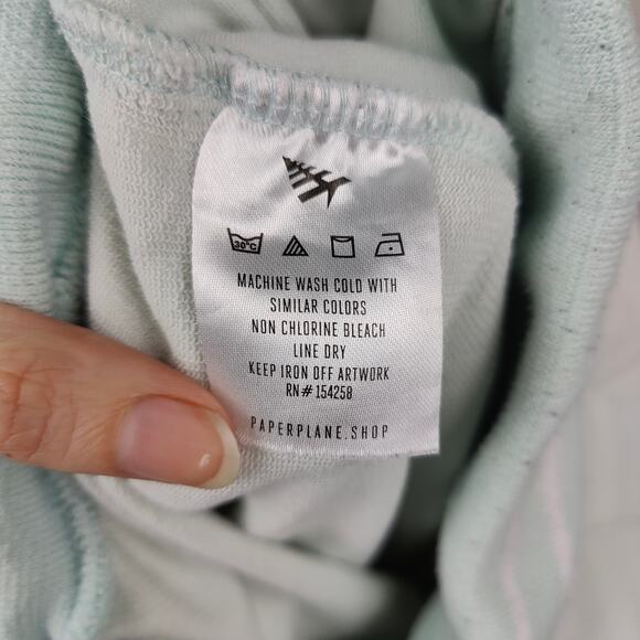 Paper Plane Sweat Shorts Mens Medium Light‎ Blue Lounge Casual Performance - Picture 11 of 11